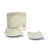 Square Mosaic Decorative Plates โ Set of 3 โ Lemon Yellow
