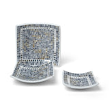 Square Mosaic Decorative Plates โ Set of 3 โ Black & White