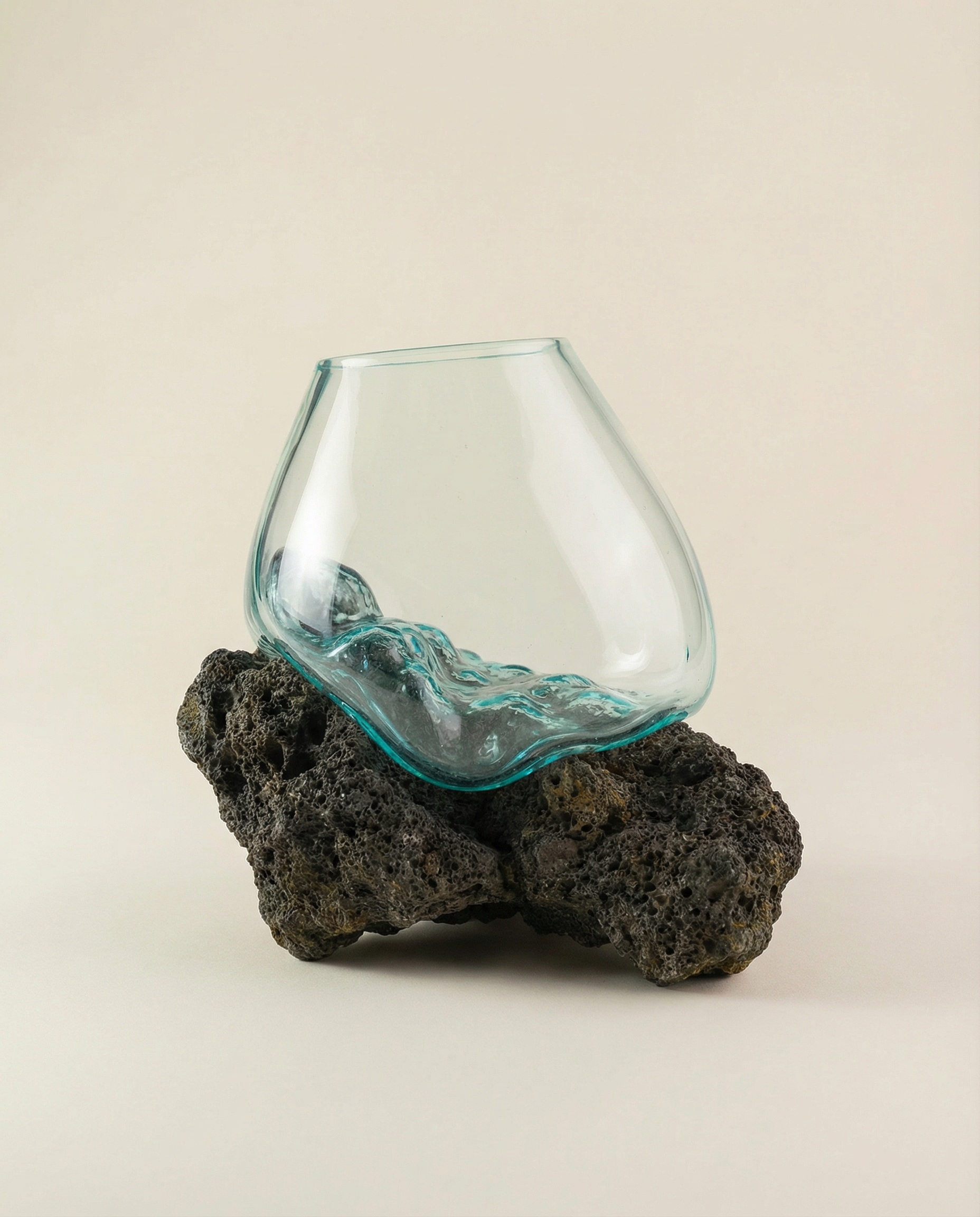 Glass Aquarium on Stone