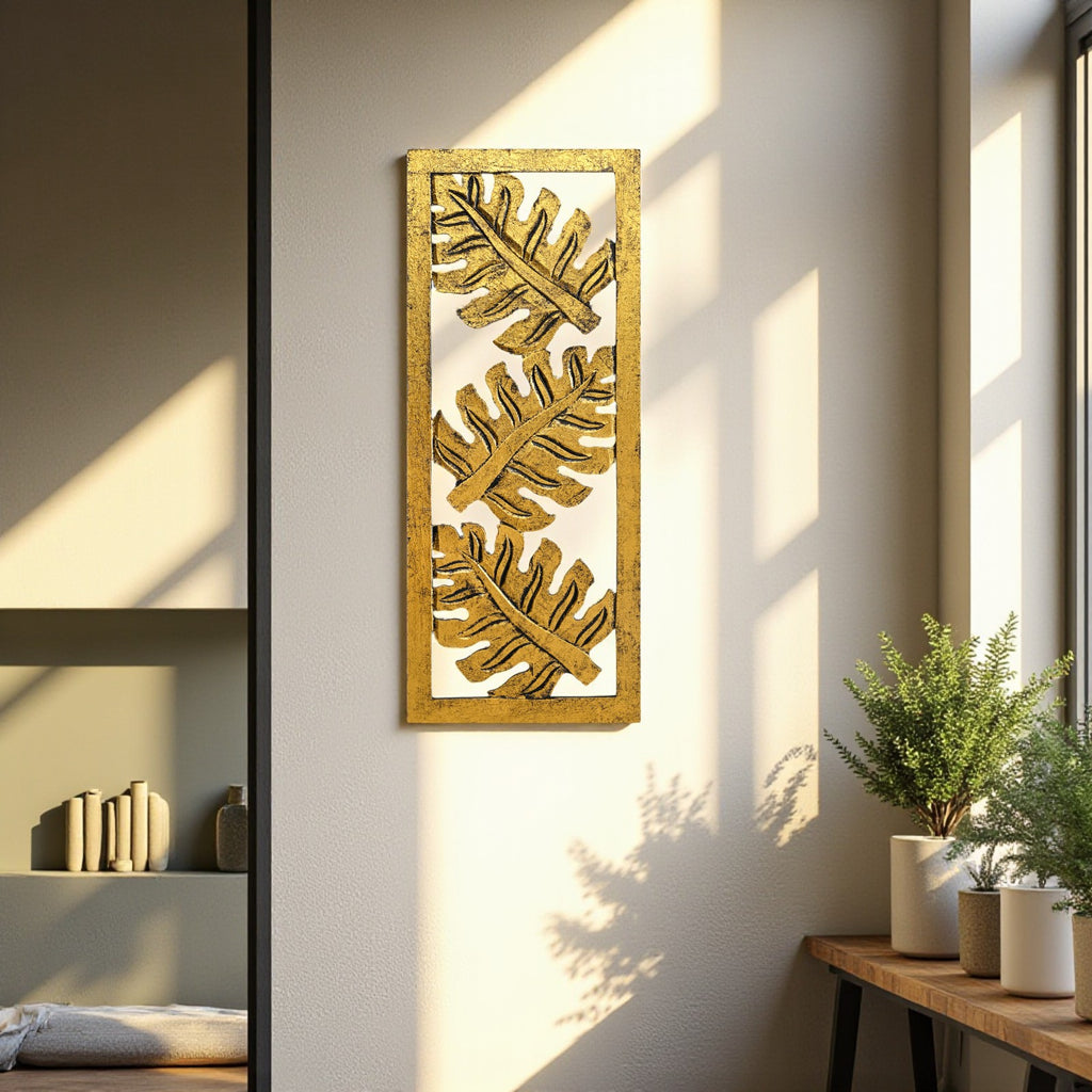 Leaf Design Wall Decoration (Gold) image 5