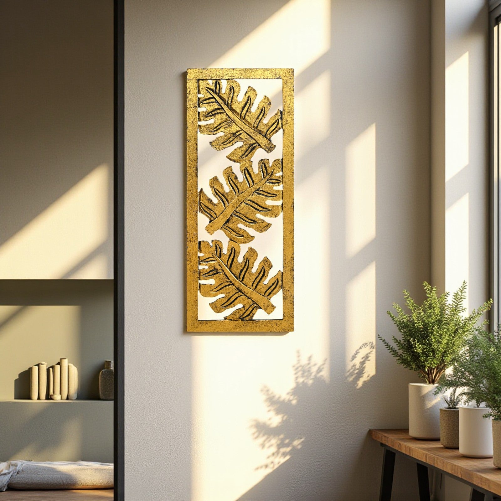 Leaf Design Wall Decoration (Gold) image 5