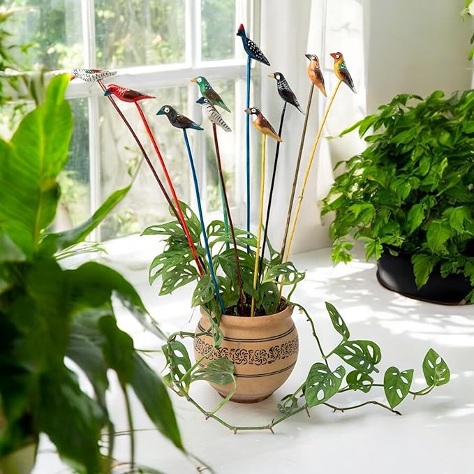 Handcrafted Wooden Bird Decor on Twigs | Unique Artisanal Home Accents image 3