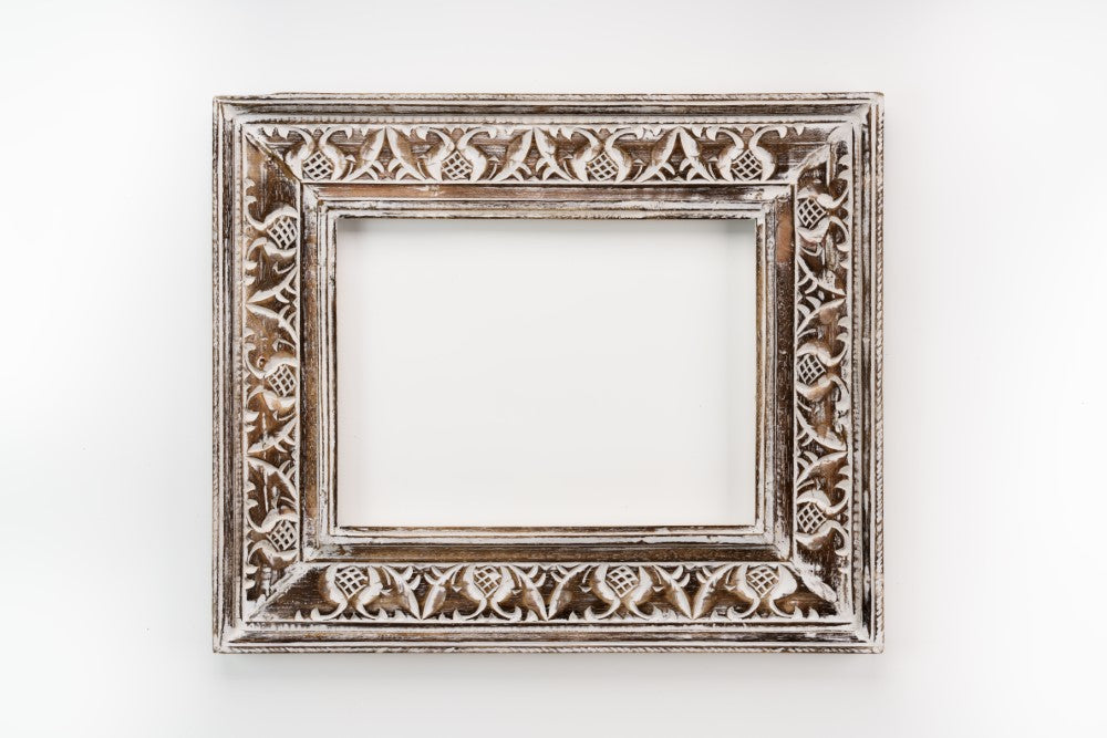 Wooden Frame - Burnt wood / White / Aqua image 0