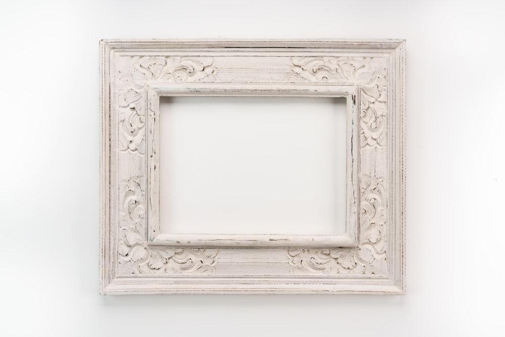 Wooden Frame - Burnt wood / White / Aqua image 0