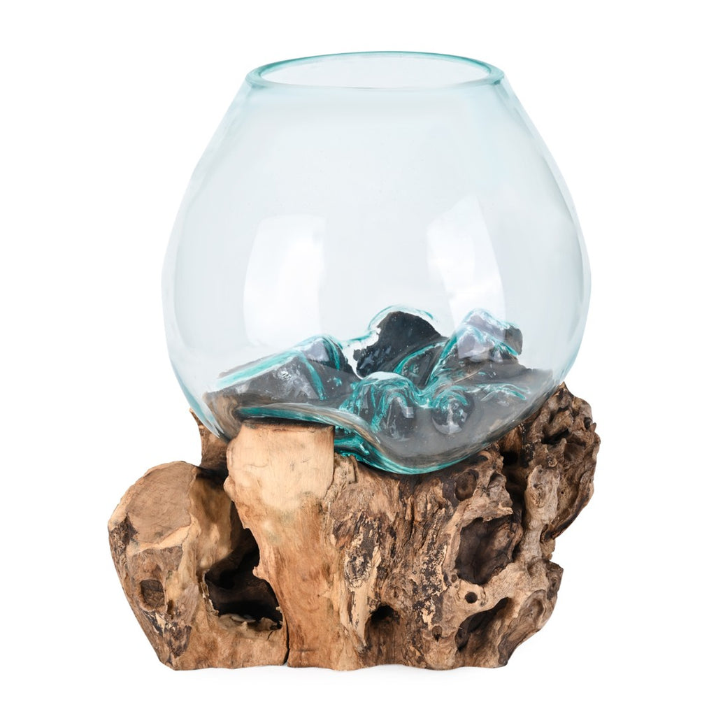 Glass Aquarium melted on Wood (Natural Wood finish) Glass Aquarium on Natural Drift wood image 0