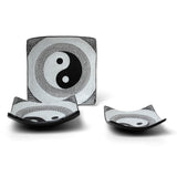 Square Mosaic Decorative Plates — Set of 3 — Yin Yang