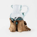 Handblown Glass Pitcher On Wood image 0