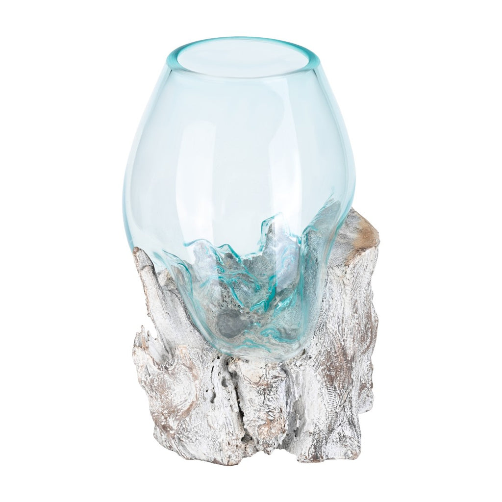 Glass Aquarium melted on Wood (White wood finish), Glass Aquarium melted on White finish image 3