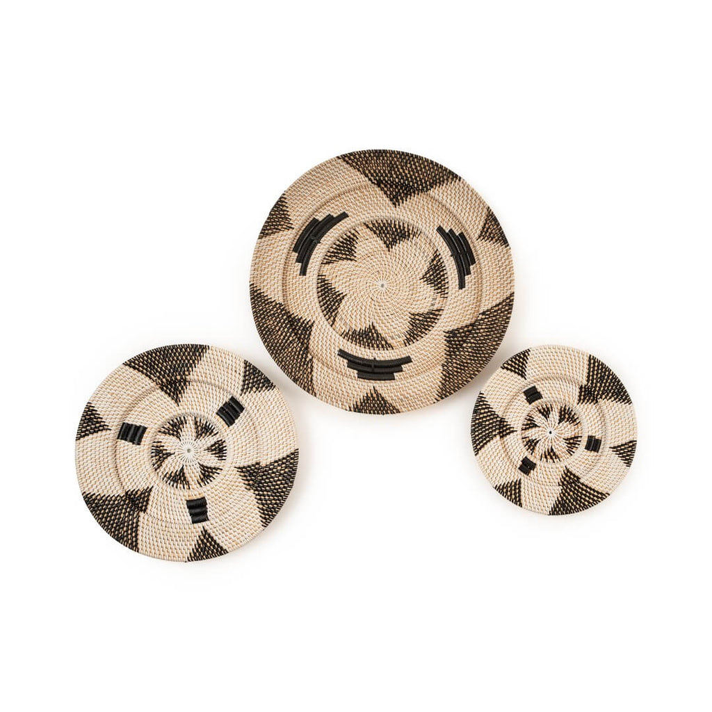 Cream and Brown Rattan Wall Art image 0