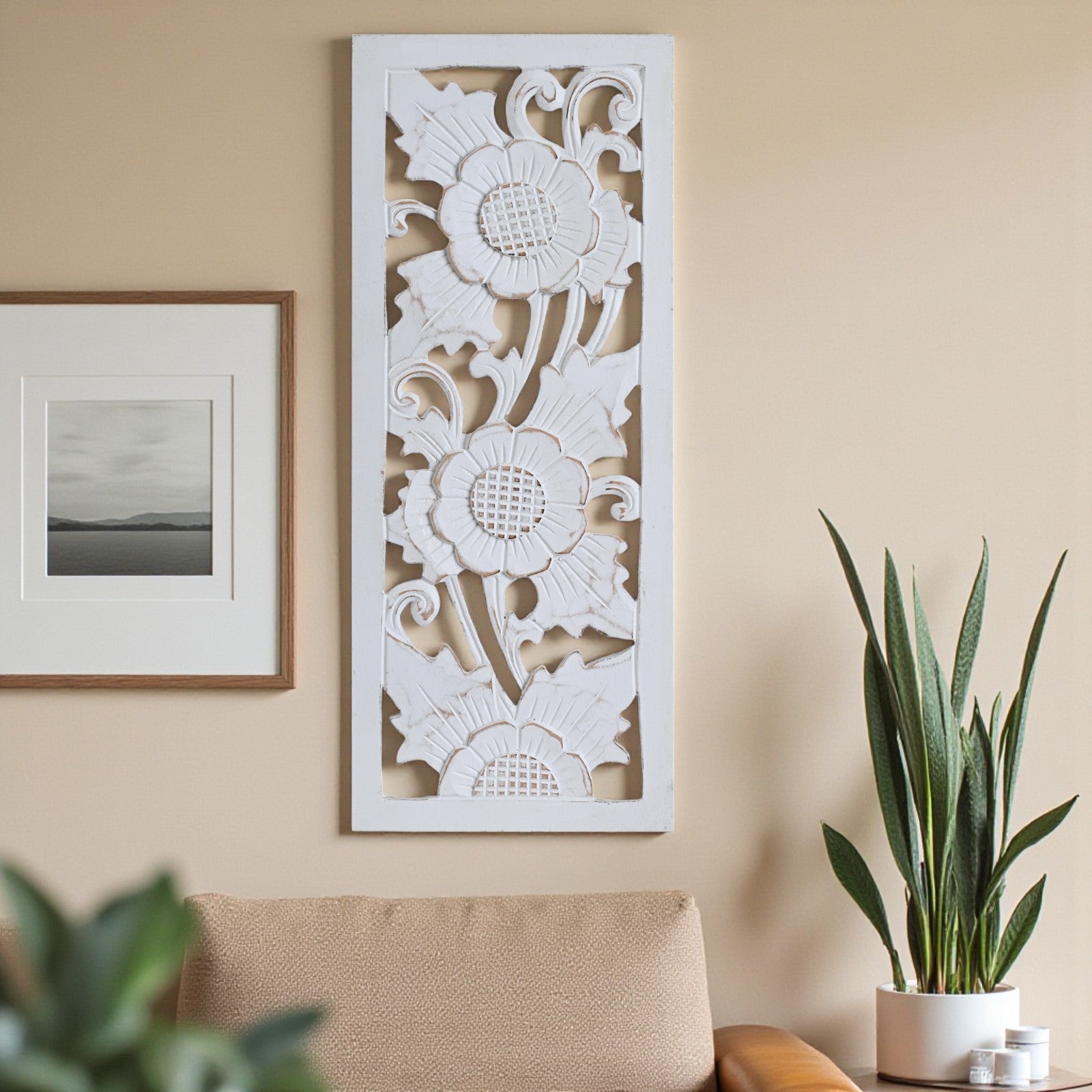 Flower Design wall Decoration (white) image 4