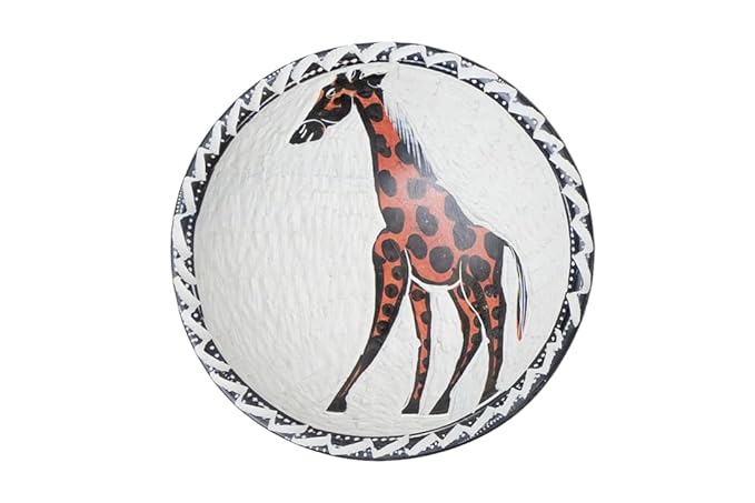 African Animal Handcrafted Soapstone Bowl | Natural Soapstone with Intricate Giraffe Art image 0