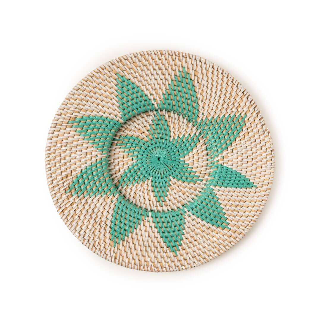 Rattan Wall designer - Green and white image 0