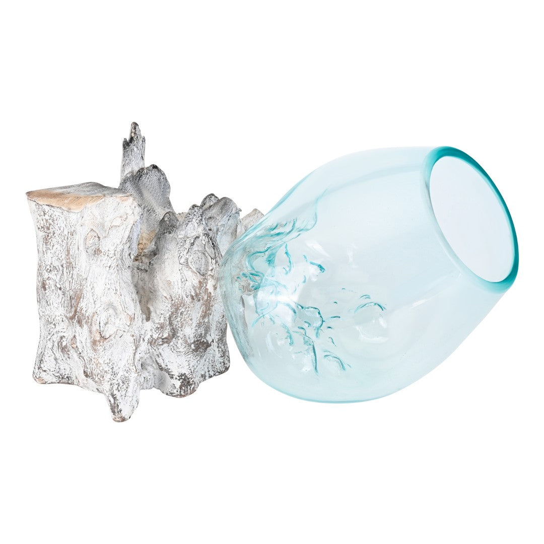 Glass Aquarium melted on Wood (White wood finish), Glass Aquarium melted on White finish image 4