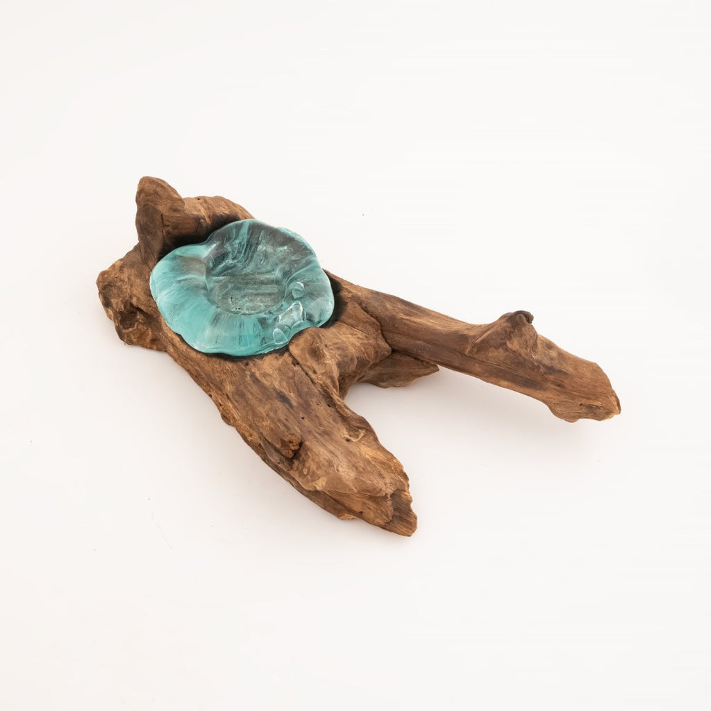 Single Tea Candle stand on Wood (N) image 3