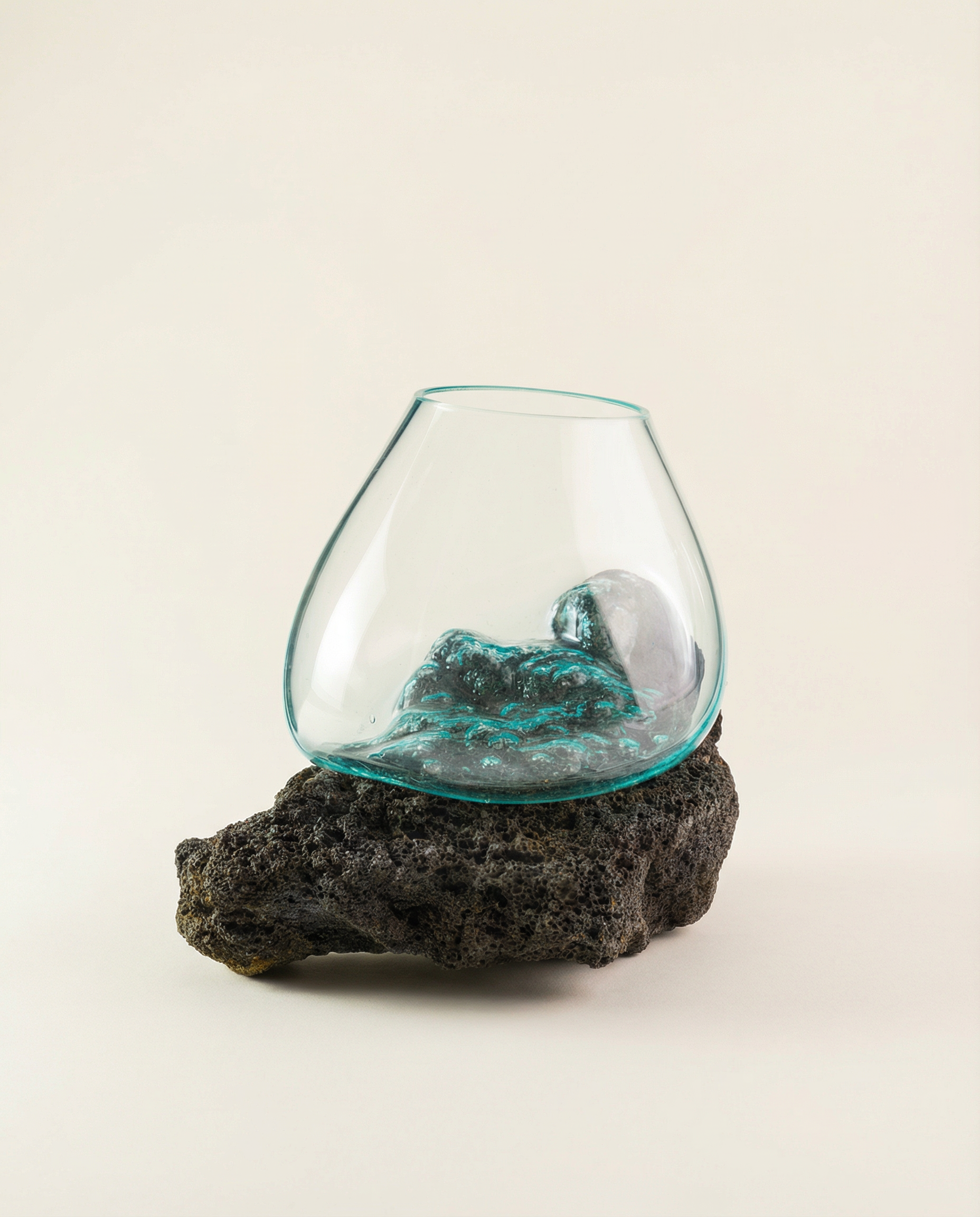 Glass Aquarium on Stone