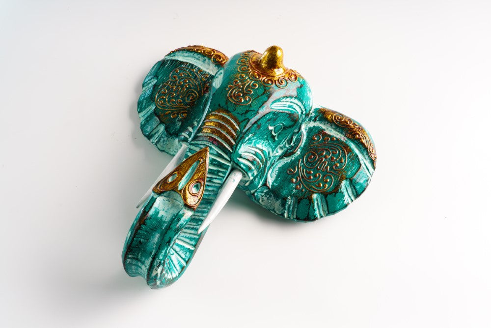 Elephant head(Small 20cm) - Turquoise image 0