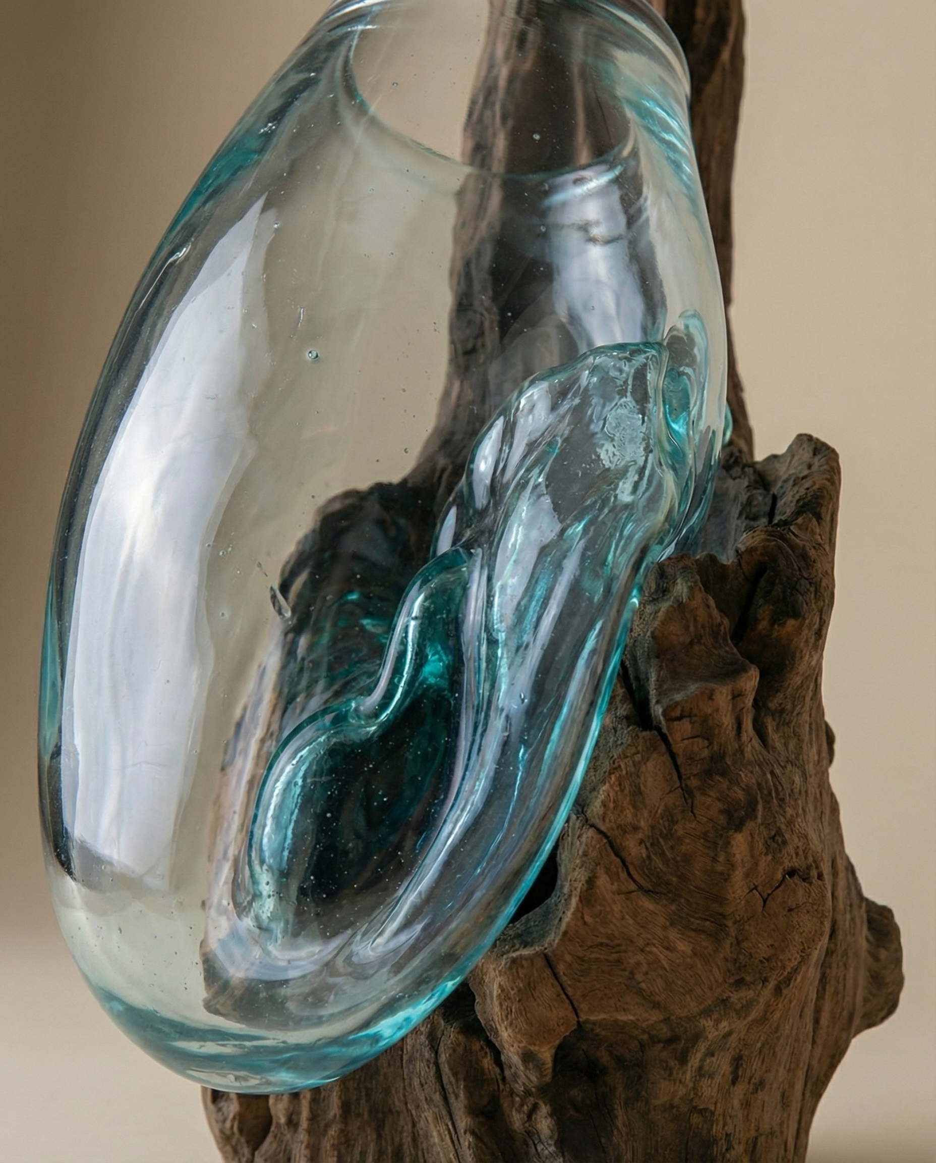 Wall Hanging Glass Vase on Wood