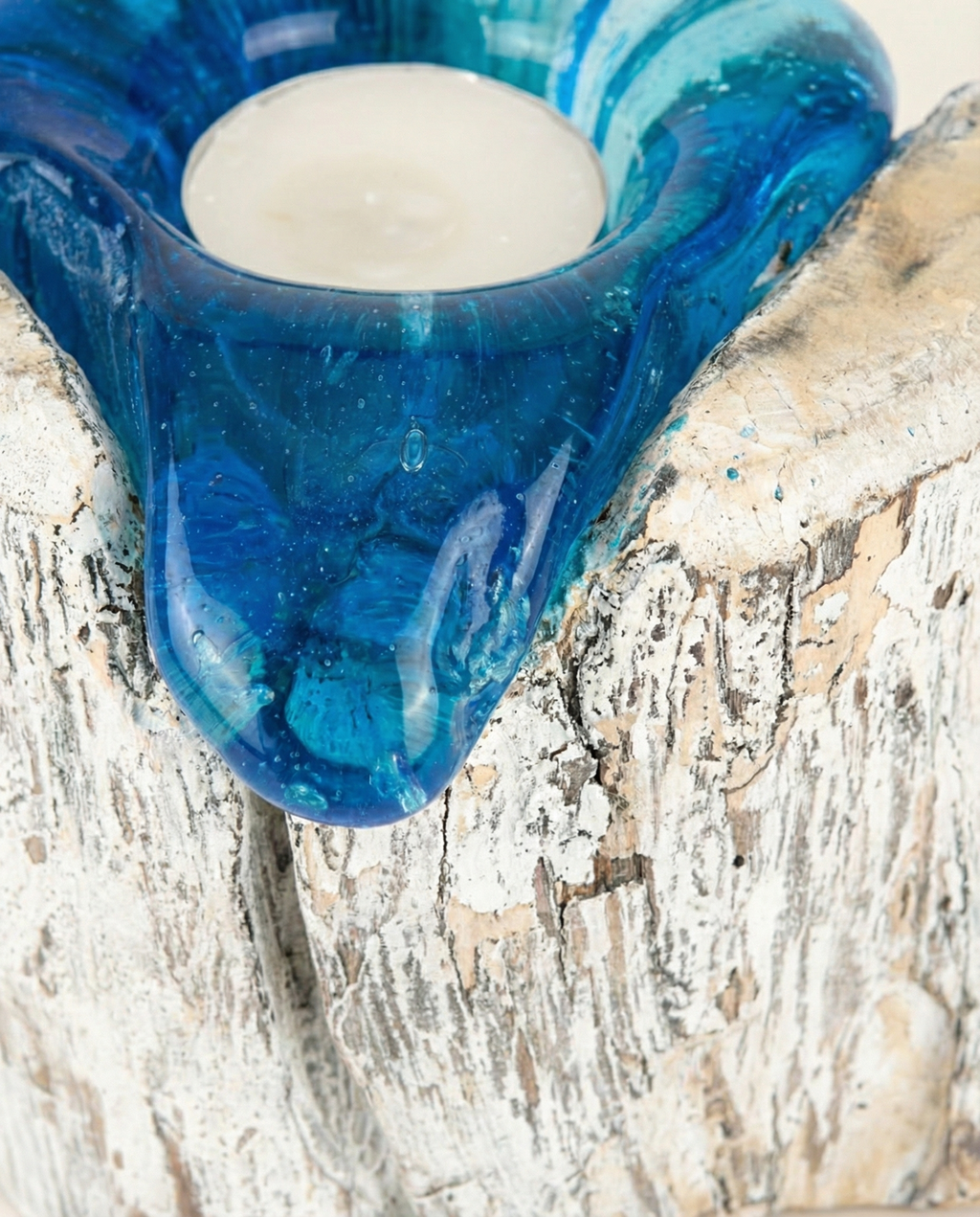 Candle Stand on White Wood