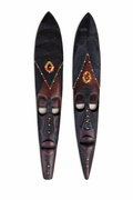 36-Inch Hand-Carved Beaded Tribal Wall Mask – Guardian Spirit Design
