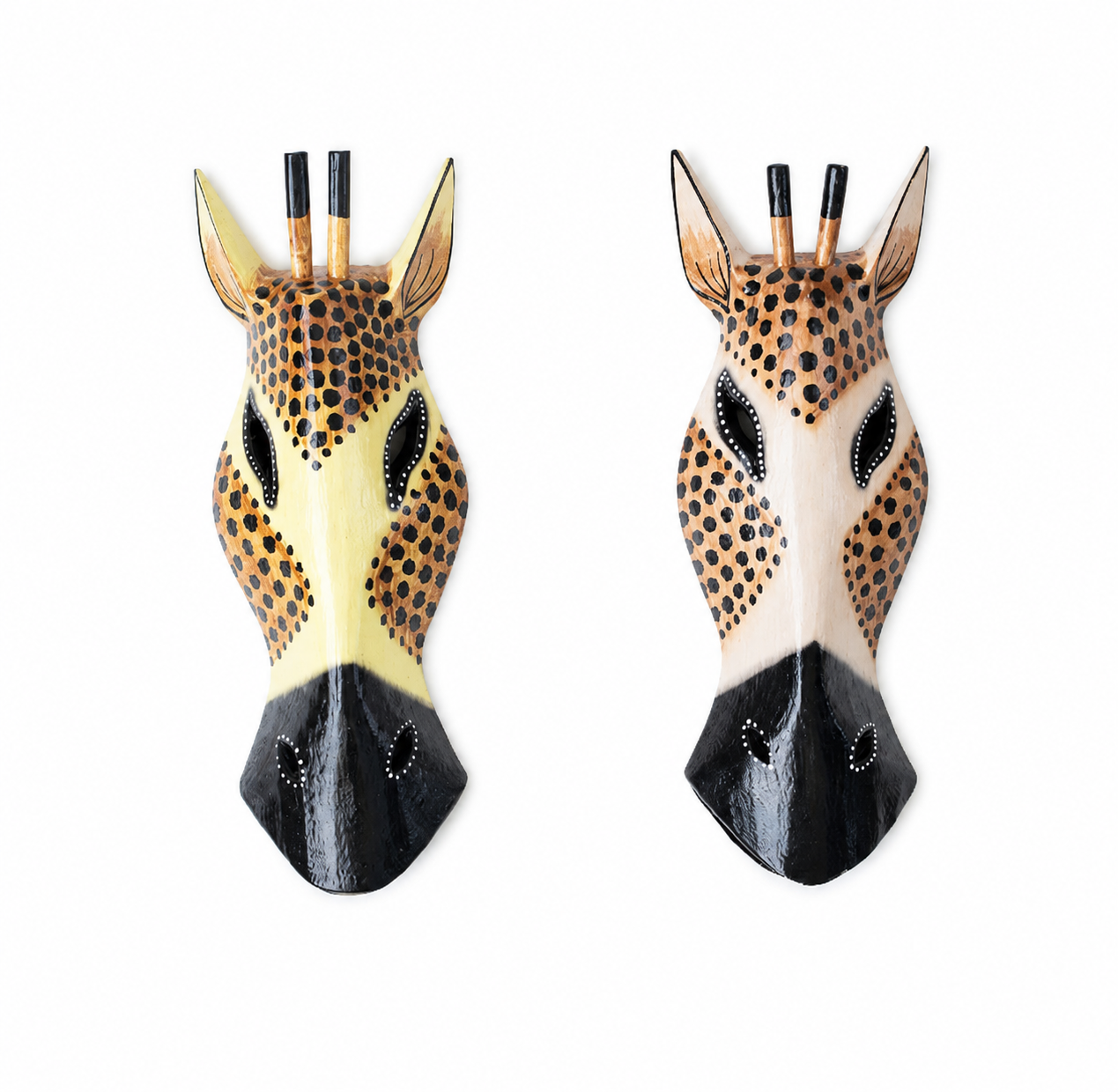 Animal mask in wood - Giraffe (1pc)