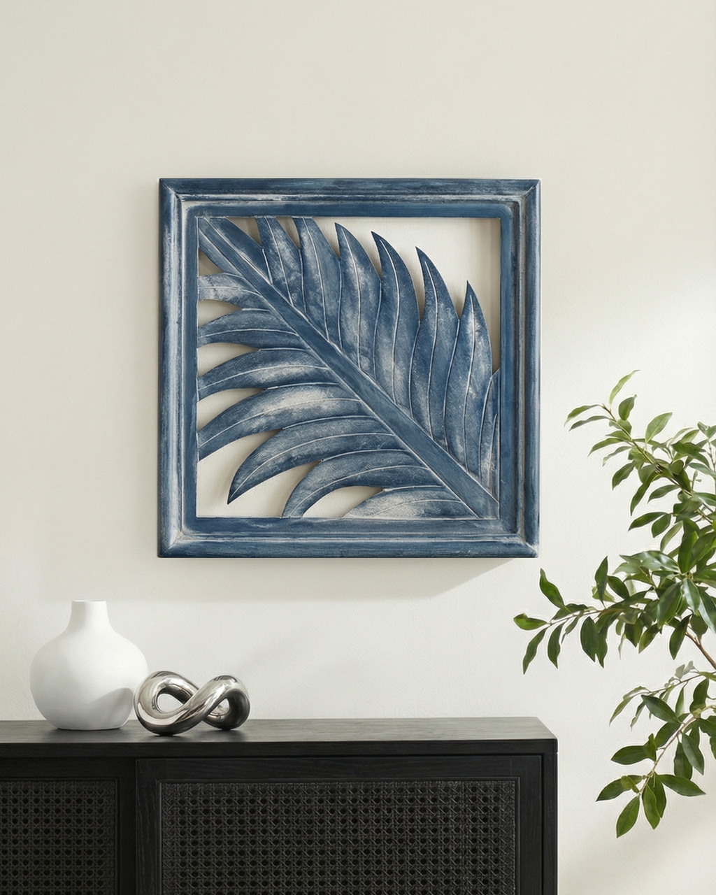 Palm Leaf Wooden Wall Frame