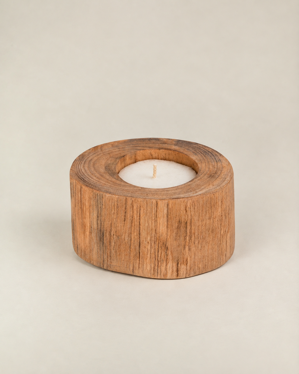 BAGUS HOME DECOR Recycled Wood tea light candle holder (Wangi) - Aesthetic Candle Holders for Home Decor - Artistic Candles for Home Decor