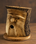 WisdomTree: Hand-Carved Wooden Old Man Bird Feeder
