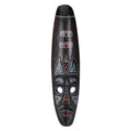 BAGUS HOME DECOR Indonesian Tribal Wall Mask, Hand-Carved Wooden Decor, 49 cm x 12 cm, Dark Brown
