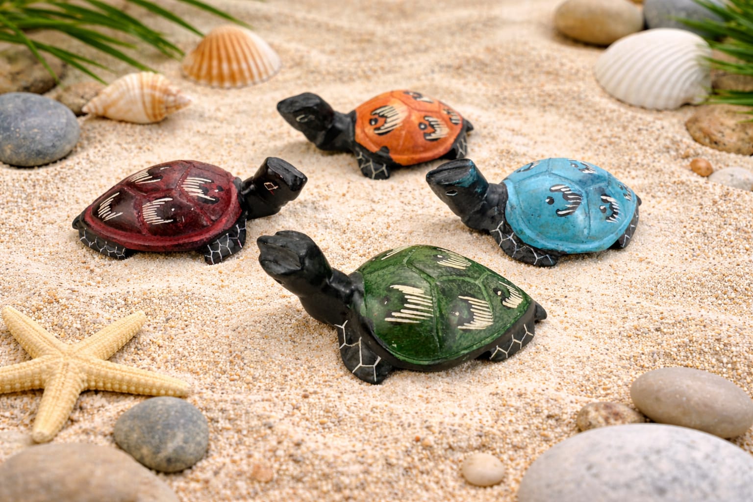 Soapstone Turtles( Multicolour)
