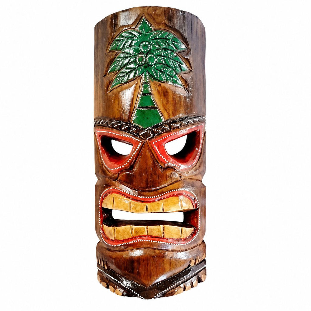Handcrafted Tiki Mask Coconut made of Albesia wood.