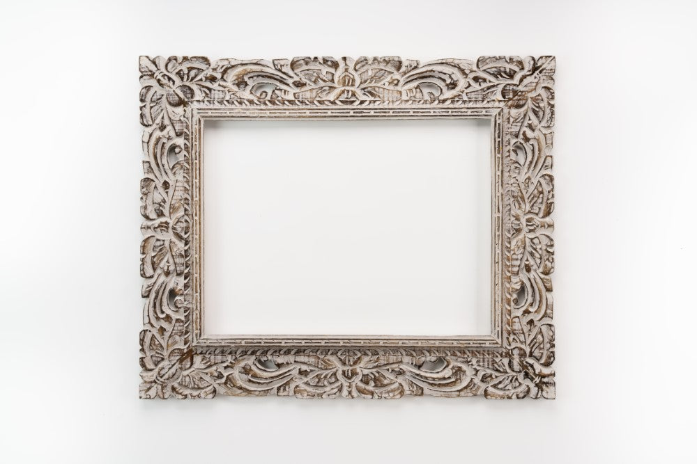 Wooden Frame - Burnt wood / White / Aqua image 0