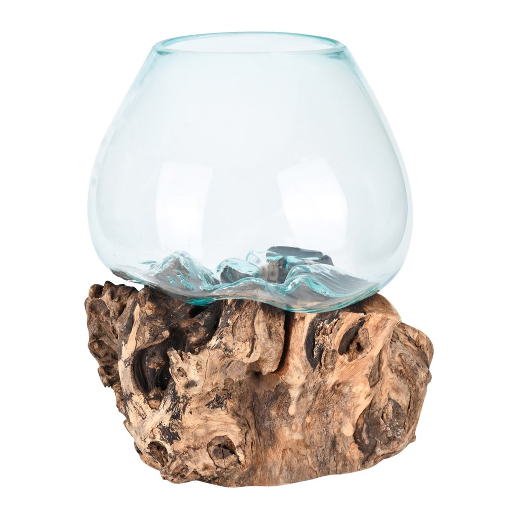 Glass Aquarium melted on Wood (Natural Wood finish) Glass Aquarium on Natural Drift wood image 3