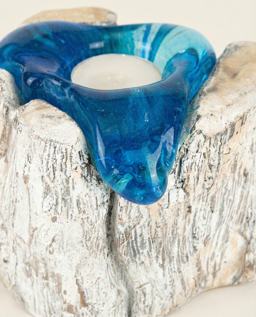 Candle Stand on White Wood