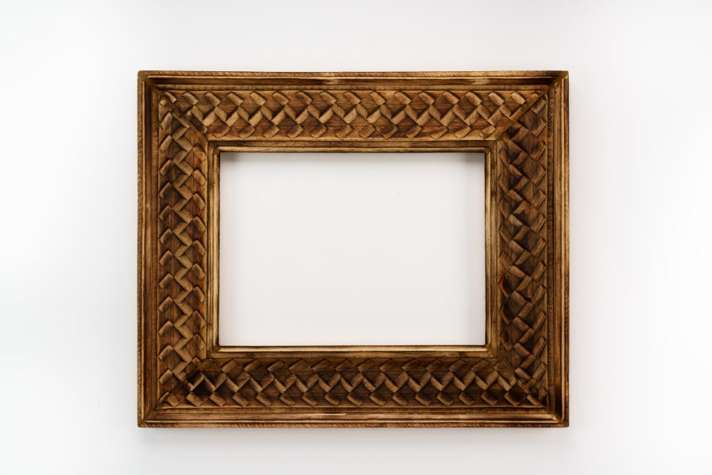 Wooden Frame - Burnt wood / White / Aqua image 0