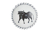 African Animal Handcrafted Soapstone Bow| Natural Soapstone with Intricate Buffalo Art image 0