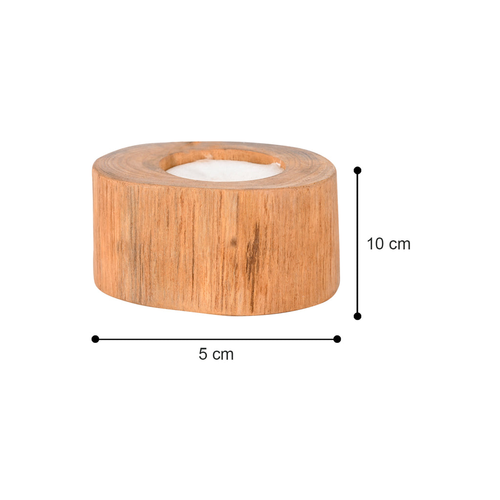 BAGUS HOME DECOR Recycled Wood tea light candle holder (Wangi) - Aesthetic Candle Holders for Home Decor - Artistic Candles for Home Decor image 1
