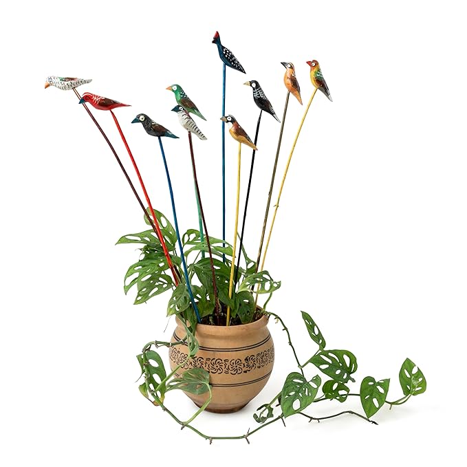 Handcrafted Wooden Bird Decor on Twigs | Unique Artisanal Home Accents image 2