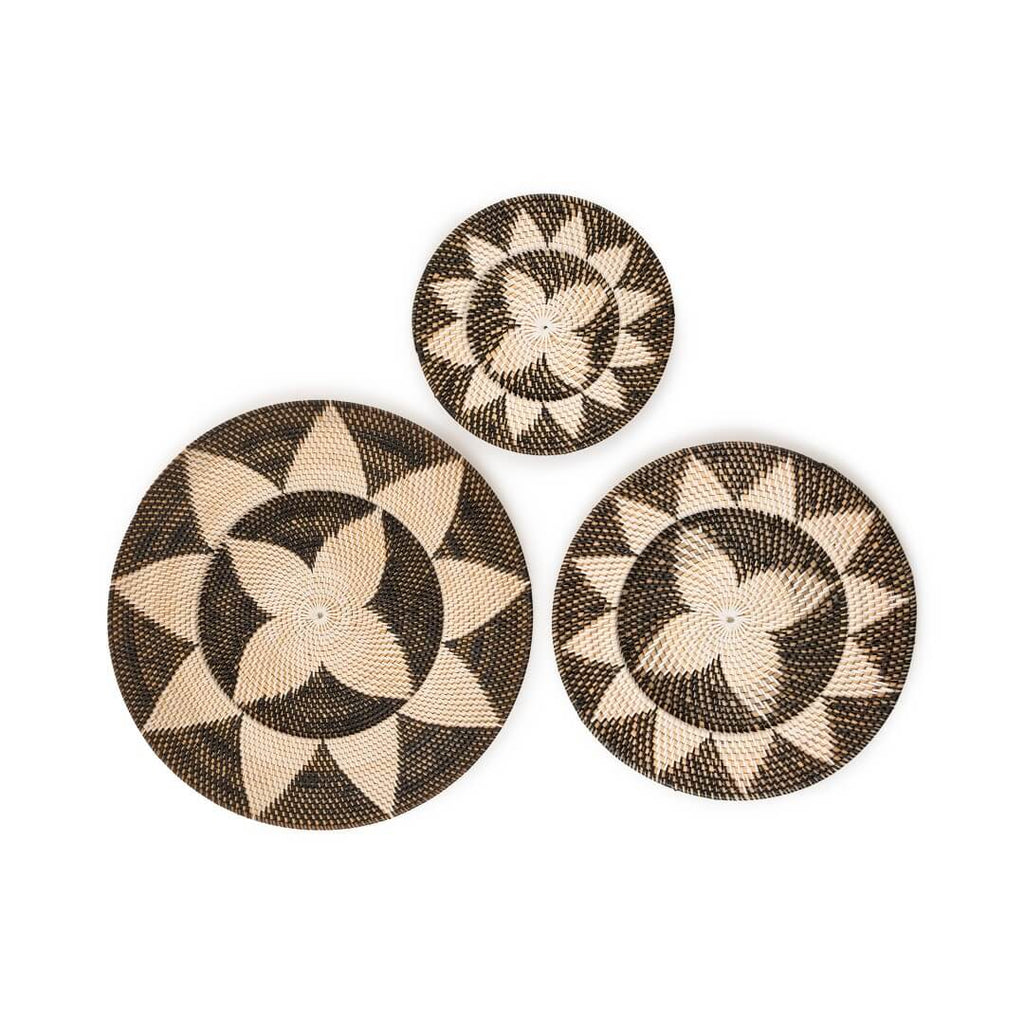 Brown and Cream Rattan Wall Decor image 0