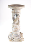 Wooden Pedestal (Spiral Design) - White image 0