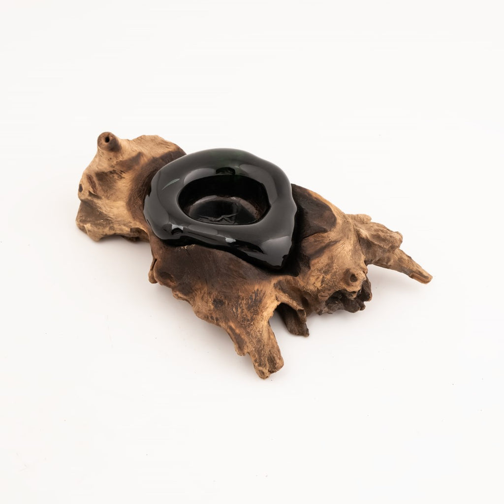 Chocolate Glass Tea Candle on the wood image 0