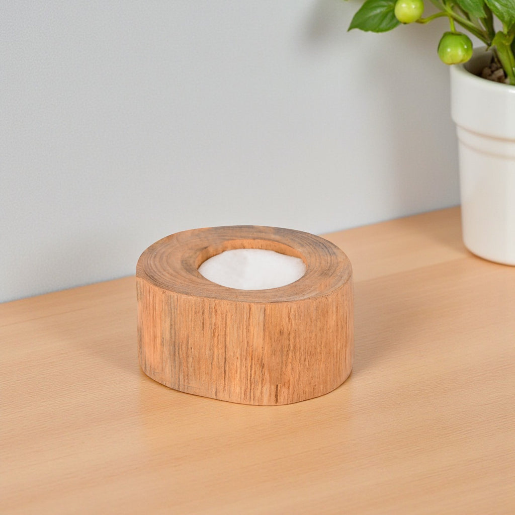 BAGUS HOME DECOR Recycled Wood tea light candle holder (Wangi) - Aesthetic Candle Holders for Home Decor - Artistic Candles for Home Decor image 4