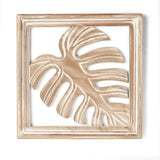 Monstera Leaf Wooden Wall Frame — White