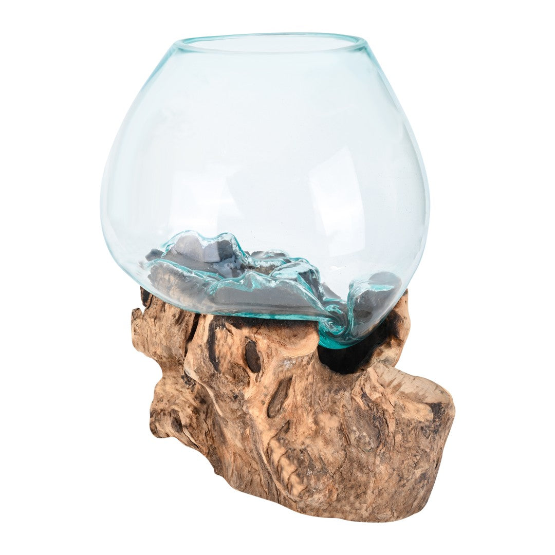 Glass Aquarium melted on Wood (Natural Wood finish) Glass Aquarium on Natural Drift wood image 4