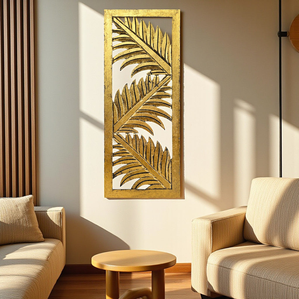 Palm Leaf Design Wall Decoration (Gold) image 1