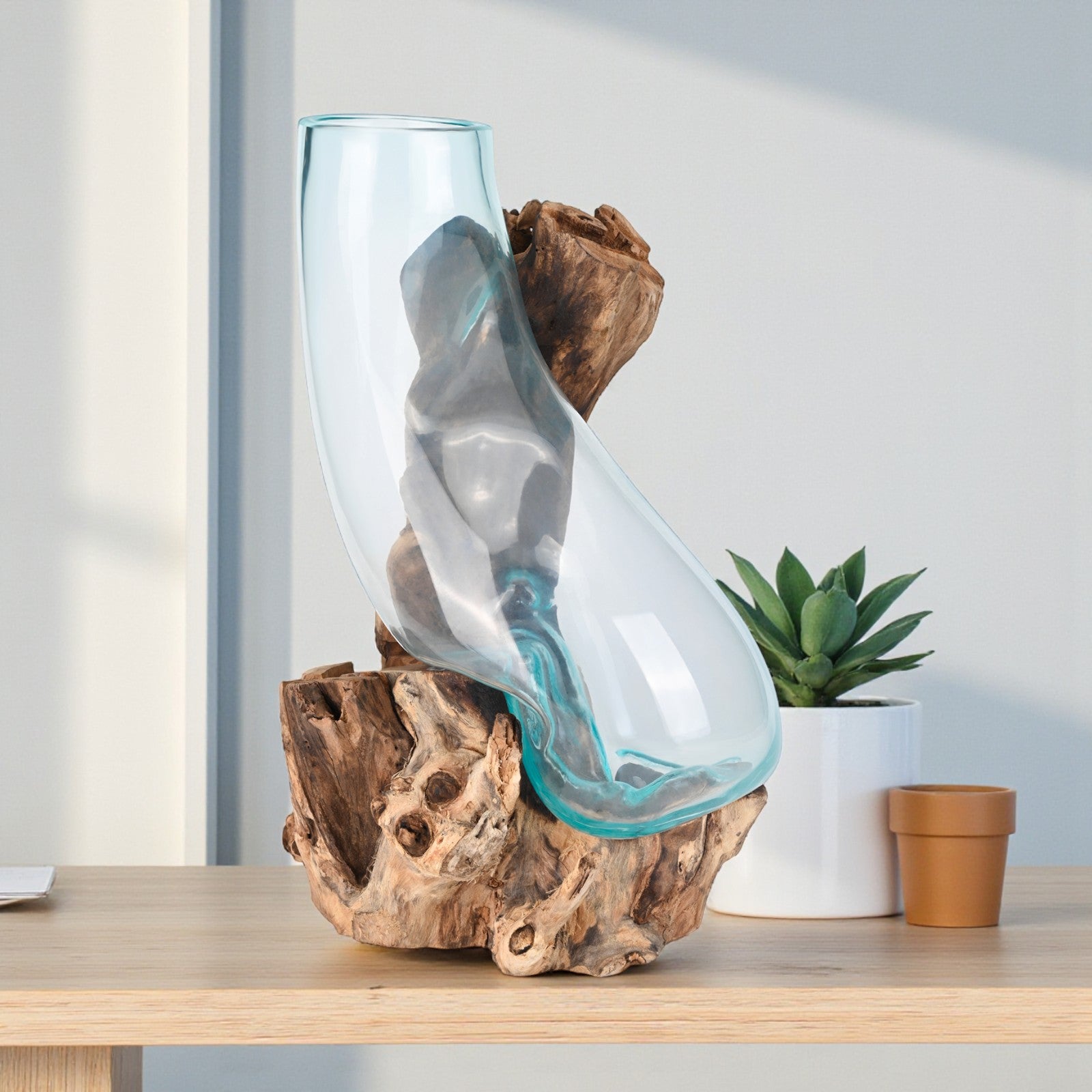Standing Vase on Wood image 1