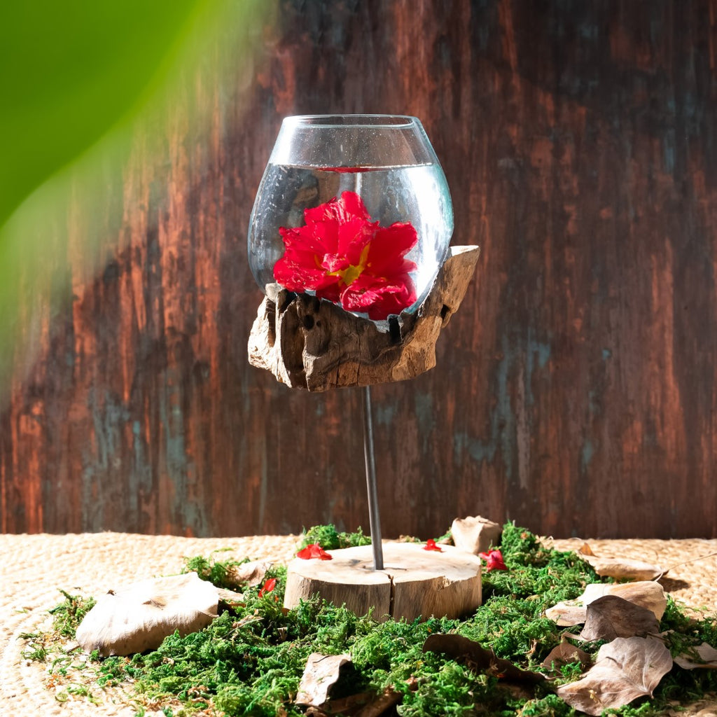 Molten Glass on Driftwood Vase image 3