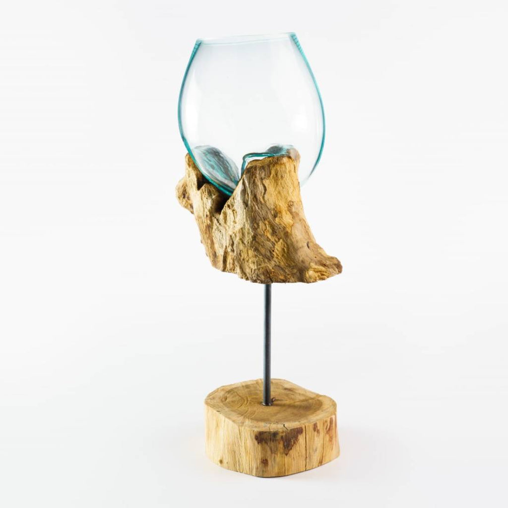 Molten Glass on Driftwood Vase image 0