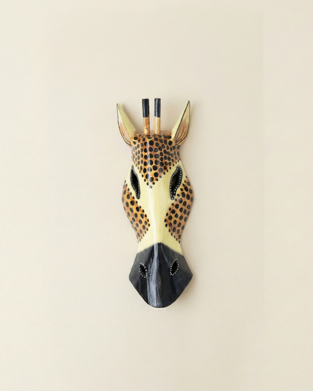Animal mask in wood - Giraffe (1pc)