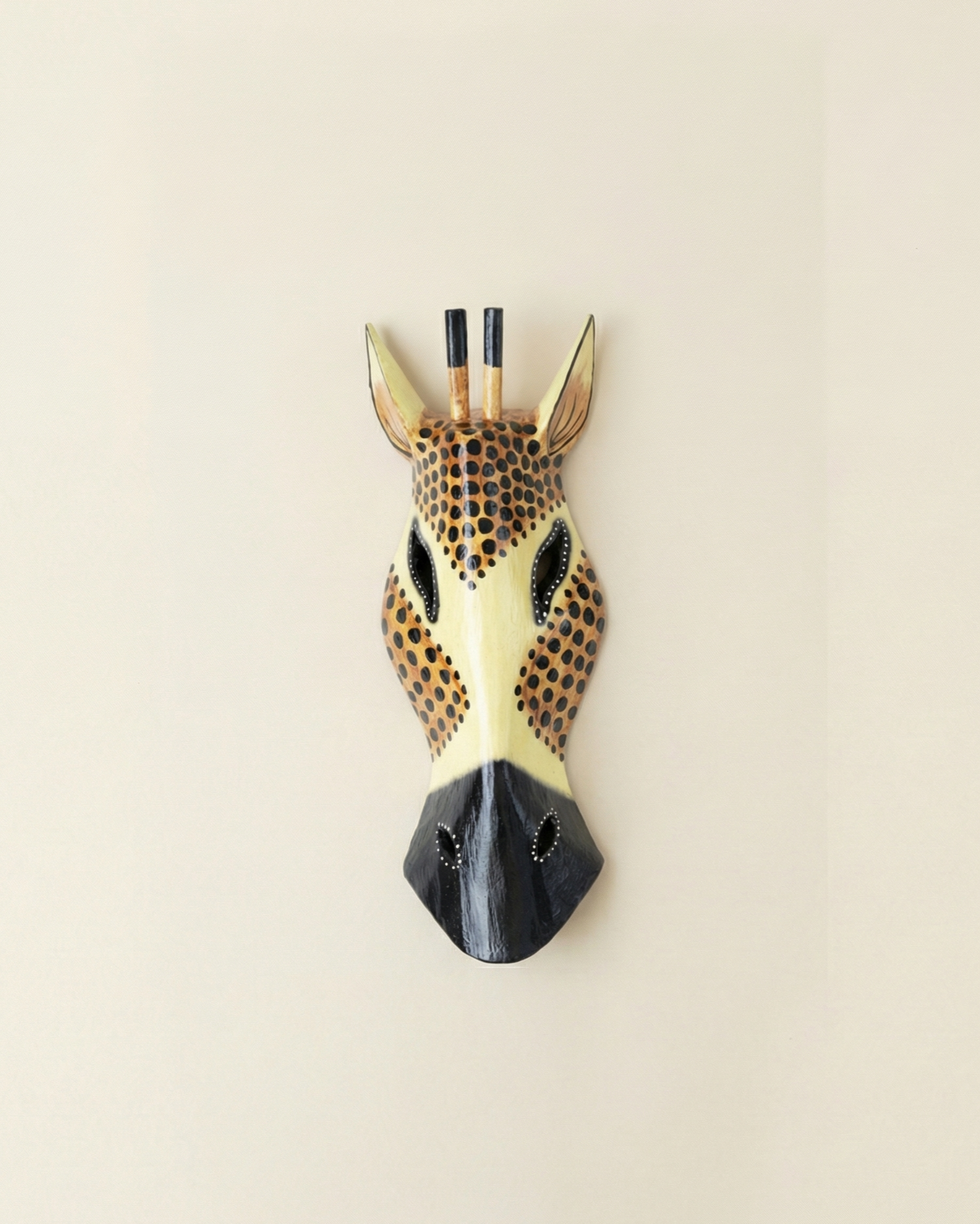 Animal mask in wood - Giraffe (1pc)