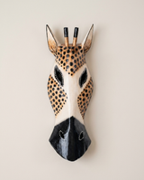 Giraffe Wooden Wall Mask — 30 cm / Cream